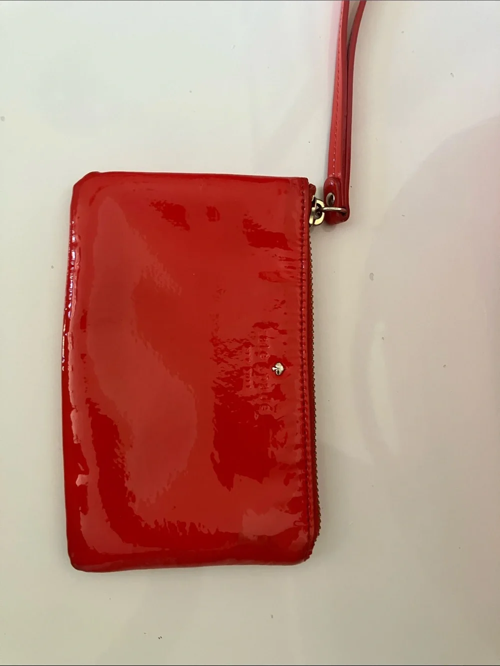 KATE SPADE New York Pretty Penny Bright Red Glossy Patent Leather Bag w/ Pouch